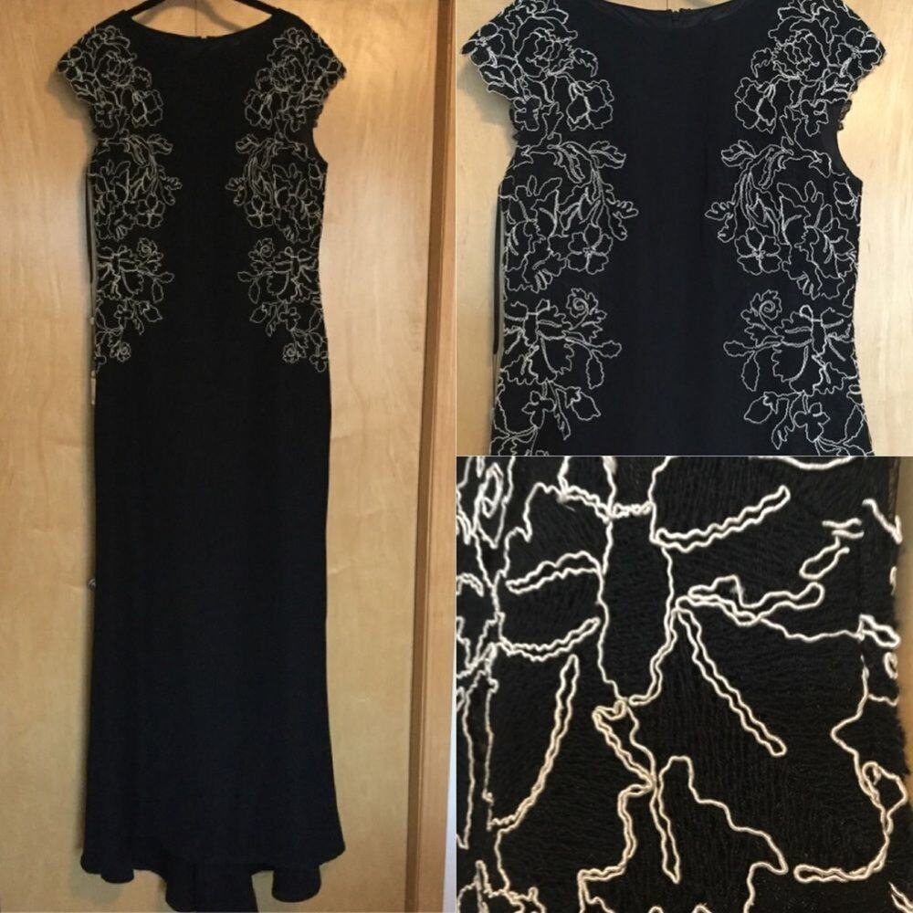 Tadashi Shoji whiteLace Gown, Black, - Picture 2 of 9